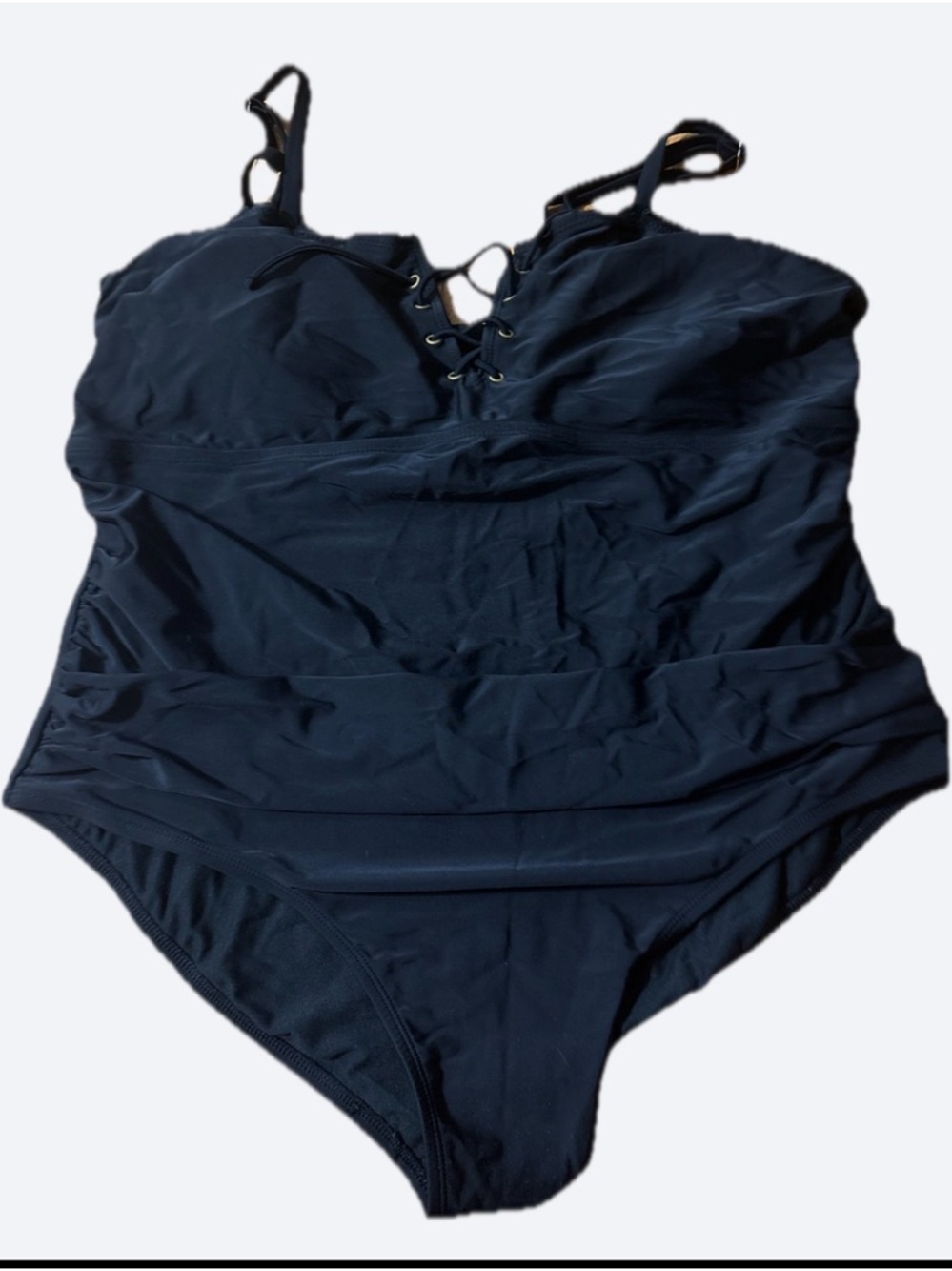 George Navy Blue Lace-Up One-Piece Swimsuit